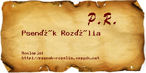Psenák Rozália névjegykártya